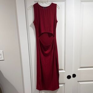 Chic Sleeveless Red Maxi Dress